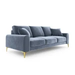 Keturvietė sofa Velvet Larnite, 237x102x90 cm, šviesiai mėlyna