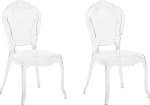 Beliani 2 valgomojo kėdžių rinkinys permatomas VERMONT