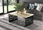 Kavos staliukas ADRK Furniture Rina, 100x60cm, šviesiai rudas/juodas