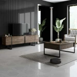 TV staliukas Kalune Design Svetainės baldų rinkinys Luxe Set - Walnut, Juodas