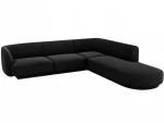 Dešininė sofa Micadoni Miley, 252 x 220 x 74 cm, juoda