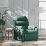 Fotelis Atlošiamas masažinis krėslas, tamsiai žalios spalvos, audinys