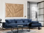 Hanah Home Mėlyna Kampinė sofa Frido Right (L3+Chl) - Navy Mėlyna