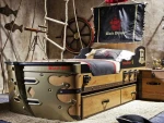 Kalune Design Laivo lova Pirate Ship Bed (S-90X190)