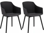 2-jų valgomojo kėdžių komplektas Loft24 Bora, juodas