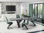 FANGOR extension table, color: top - dark pilkas, legs - juodas