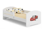 Lova ADRK Furniture Pepe Barrier Red Car, 140x70 cm, balta