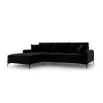 Penkiavietė sofa Velvet Larnite, 254x182x90 cm, juodos spalvos