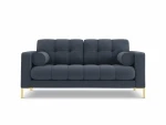 Sofa Cosmopolitan Design Bali 2S, tamsiai mėlyna/auksinės spalvos