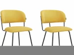 2-jų valgomojo kėdžių komplektas Loft24 Claudia, geltonas