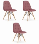 3-ių kėdžių komplektas Oskar Dumo, rožinis