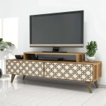 TV staliukas Kalune Design Televizoriaus stovas City - Walnut, Kreminis