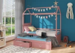 Lova Adrk Furniture Jonasek su čiužiniu, 80x180cm, rožinė