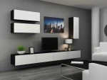 Cama Living room cabinet set VIGO 13 juodas/baltas gloss