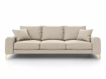 Trivietė sofa Mazzini Sofas Madara 222 cm, smėlio spalvos