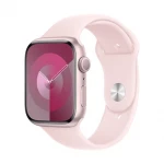 Išmanusis laikrodis Apple Watch Series 9 GPS, 45 mm, Rožinės spalvos aliuminio korpusas su šviesiai rožinės spalvos sportiniu dirželiu - M/L