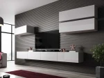 Cama Living room cabinet set VIGO SLANT 4 baltas gloss