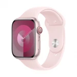 Išmanusis laikrodis Apple Watch Series 9 GPS + Cellular, 45 mm, Rožinės spalvos aliuminio korpusas su šviesiai rožinės spalvos sportiniu dirželiu - M/L