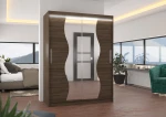 Spinta ADRK Furniture su LED apšvietimu Renzo 150, tamsiai ruda