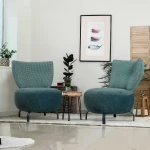 Fotelis Kalune Design Sparnuotųjų kėdžių komplektas Loly Set - Turquoise