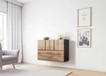 Cama living room furniture set ROCO 13 (RO1 + 3xRO5) antracite/wotan oak