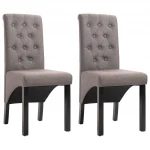 Valgomojo kėdės, 2 vnt., pilkos spalvos, audinys