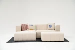 Kampinė sofa Asir Beyza Mini Left, smėlio spalvos