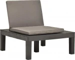 Sodo poilsio kėdė su pagalvėle, antracito spalvos