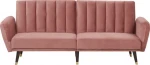 Beliani Velvet sofa-lova rožinė VIMMERBY