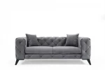 Kalune Design 2 vietu sofa Como 2, 197 x 90 x 73 cm, Pilkos spalvos