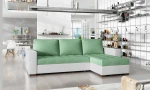 Kampinė sofa Newark, žalia/balta