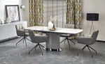 DANCAN extension table, baltas marble / pilkas / l. pilkas / juodas