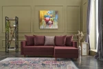 Kalune Design Kampinė sofa-lova Aydam Right - Claret Raudona