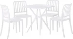 Lauko baldų komplektas Beliani Sodo stalo rinkinys ir 4 baltos kėdės SERSALE