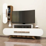 TV staliukas Kalune Design Televizoriaus spintelė Rose S - Walnut, Baltas