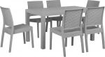 Lauko baldų komplektas Beliani Parinktas sodo stalas ir 6 kėdės šviesiai pilkos Fossano