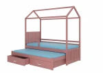 Lova ADRK Furniture Jonasek su šonine apsauga 90x200cm, rožinė