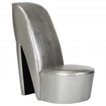 Aukštakulnio formos kėdė, sidabrinė