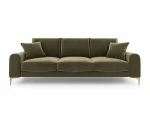Keturvietė sofa Mazzini Sofas Madara, žalia/auksinės spalvos