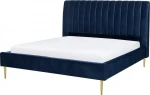 Beliani Veliūrinė lova 180 x 200 cm mėlyna MARVILLE