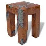Kėdutė, tikmedžio mediena ir derva, 30x30x40 cm