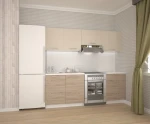 Virtuvinių spintelių komplektas Halmar Katia 220, kreminės/ąžuolo spalvos