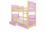 Dviaukštė lova Osuna 180x75 cm, rožinė/ruda