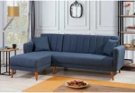 Kalune Design Kampinė sofa-lova Aqua Köşe Left - Dark Mėlyna