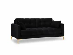 Sofa Micadoni Home Mamaia 3S, juoda/auksinės spalvos