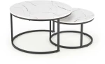 JAVA set of 2 c. tables, baltas marble / juodas