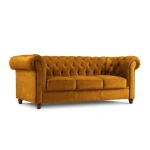 Trivietė sofa Lapis, 224x90x80, geltona