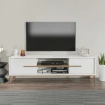 TV staliukas Kalune Design Televizoriaus stovas Eslem - Baltas, Walnut