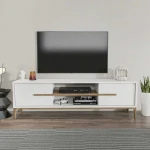 TV staliukas Kalune Design TV stalas Eslem - Baltas, Walnut