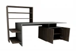 2-ių dalių rašomojo stalo komplektas Kalune Design Melis, rudas/pilkas